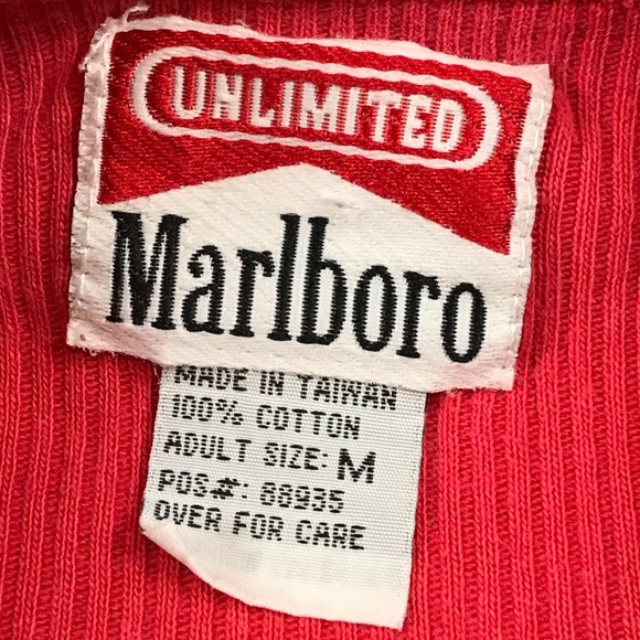 Unlimited Marlboro Tobacco Cigarette Brand Men’s Vintage 90’s Thermal Sweatshirt - Picture 4 of 5